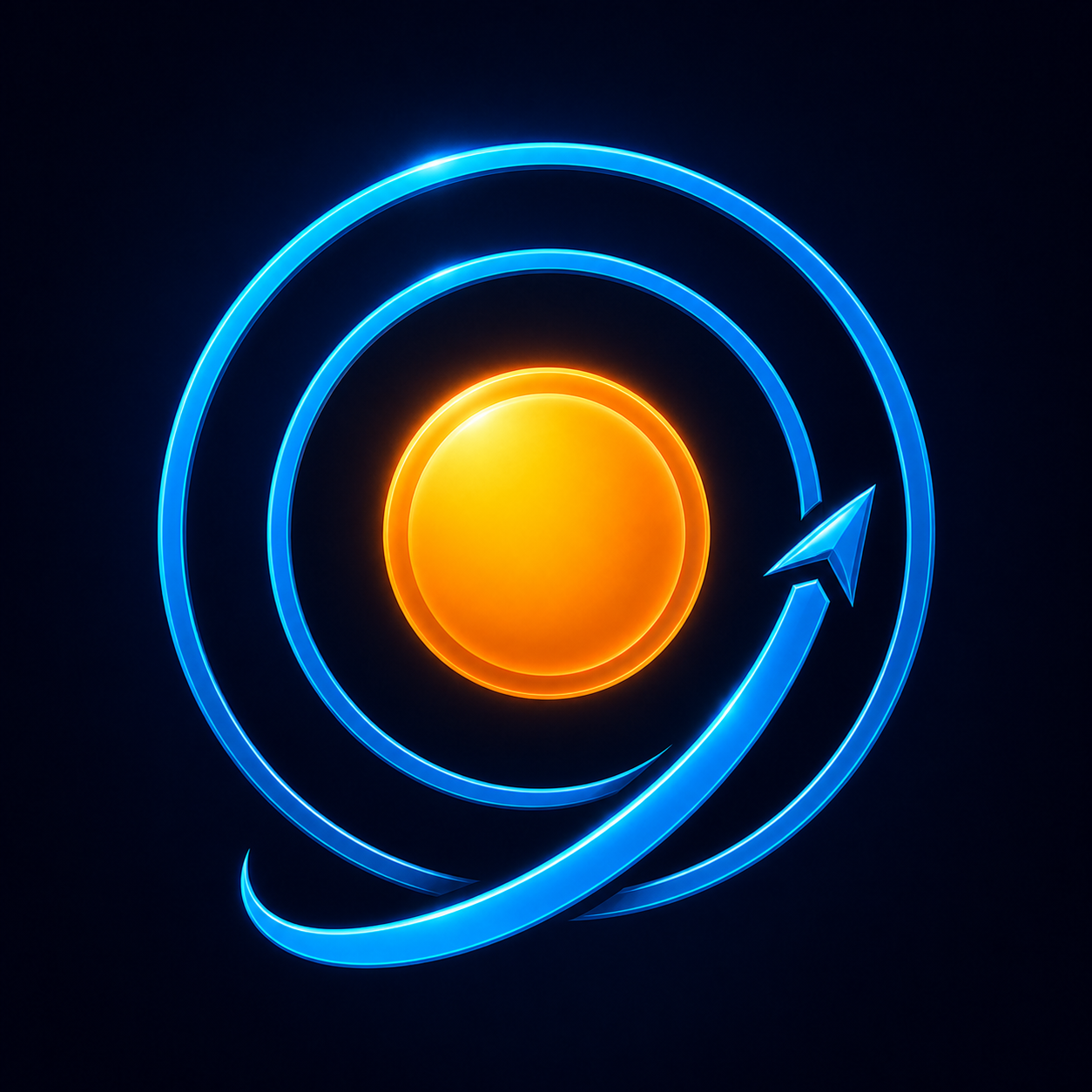 Orbitail glowing orbital app icon